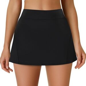 NWT Black Athletic High Waisted Tennis Skort size L